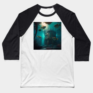 Cyberpunk Underwater Museum Baseball T-Shirt